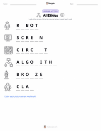 AI Ethics printable worksheet preview