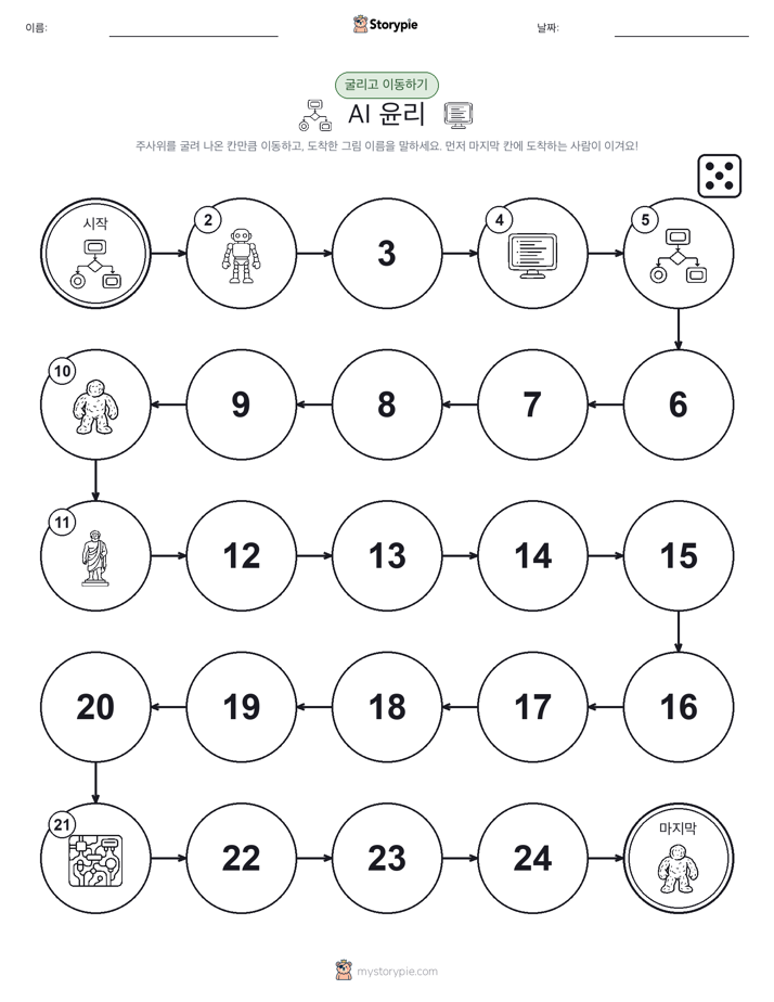 주사위 굴리고 이동하기 게임