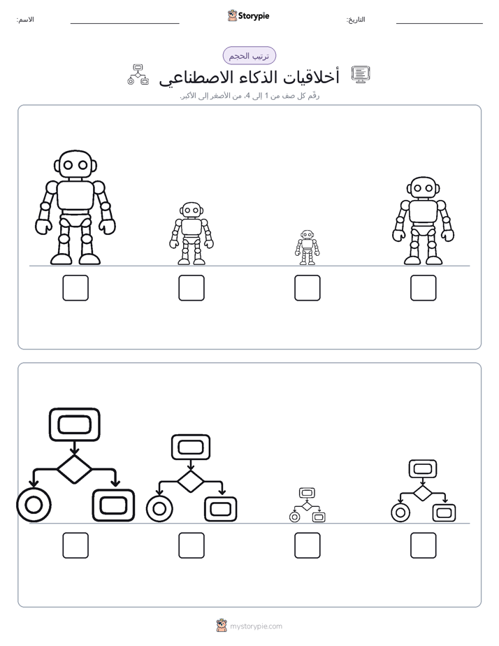 ترتيب الحجم