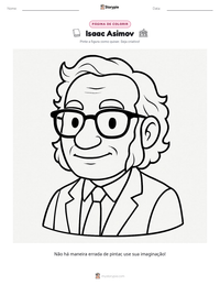 Prévia da folha de atividades imprimível Isaac Asimov