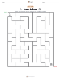 Isaac Asimov afdrukbare werkblad voorbeeld