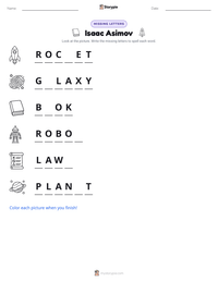 Isaac Asimov printable worksheet preview