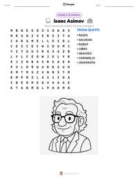 Anteprima della scheda stampabile di Isaac Asimov