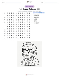 Prévia da folha de atividades imprimível Isaac Asimov