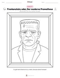 Frankenstein; oder, Der moderne Prometheus druckbare Arbeitsblatt Vorschau