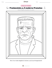 Anteprima della scheda stampabile di Frankenstein; o, il moderno Prometeo