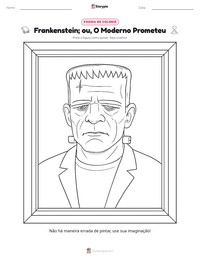 Prévia da folha de atividades imprimível Frankenstein; ou, O Moderno Prometeu