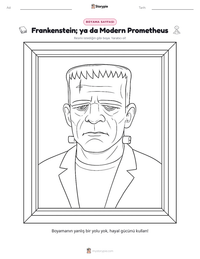 Frankenstein; ya da Modern Prometheus yazdırılabilir çalışma sayfası önizlemesi