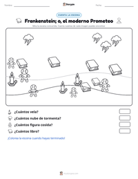 Vista previa de la hoja de trabajo imprimible de Frankenstein; o, el moderno Prometeo