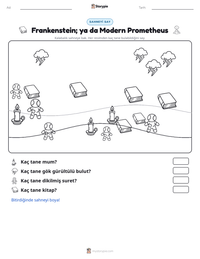Frankenstein; ya da Modern Prometheus yazdırılabilir çalışma sayfası önizlemesi