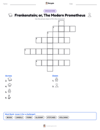 Frankenstein; or, The Modern Prometheus printable worksheet preview