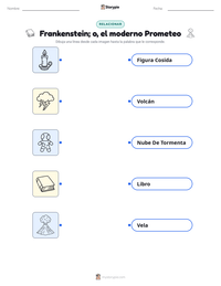 Vista previa de la hoja de trabajo imprimible de Frankenstein; o, el moderno Prometeo