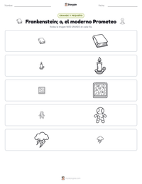 Vista previa de la hoja de trabajo imprimible de Frankenstein; o, el moderno Prometeo