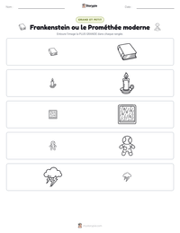 Aperçu de la feuille de travail imprimable Frankenstein ou le Prométhée moderne