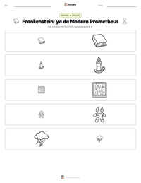 Frankenstein; ya da Modern Prometheus yazdırılabilir çalışma sayfası önizlemesi