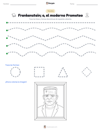 Vista previa de la hoja de trabajo imprimible de Frankenstein; o, el moderno Prometeo