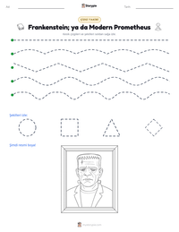 Frankenstein; ya da Modern Prometheus yazdırılabilir çalışma sayfası önizlemesi