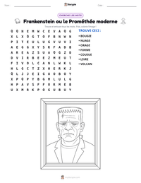 Aperçu de la feuille de travail imprimable Frankenstein ou le Prométhée moderne
