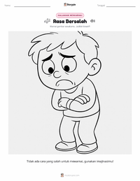 Halaman mewarnai Rasa Bersalah untuk anak-anak