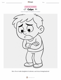 Pagina da colorare di Senso di colpa per bambini