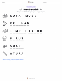 Prabaca lembar kerja cetak Rasa Bersalah