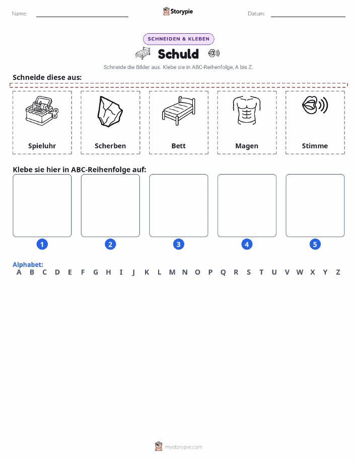 Schneiden & Einfügen Alphabet