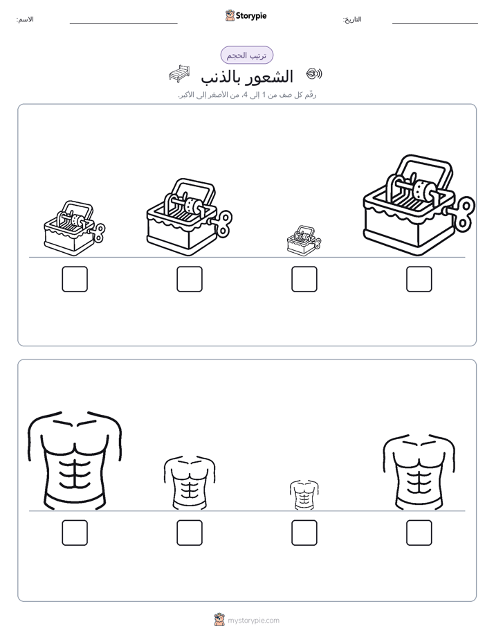 ترتيب الحجم