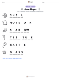 Jean Piaget printable worksheet preview