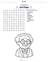 Vista previa de la hoja de trabajo imprimible de Jean Piaget