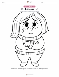Pagina da colorare di Tristezza per bambini