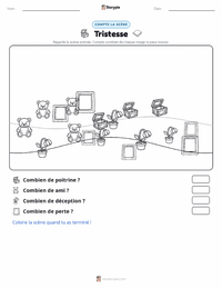 Aperçu de la feuille de travail imprimable Tristesse