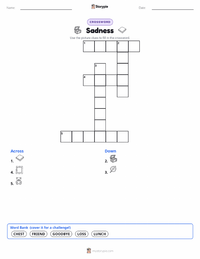 Sadness printable worksheet preview