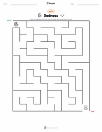 Sadness printable worksheet preview