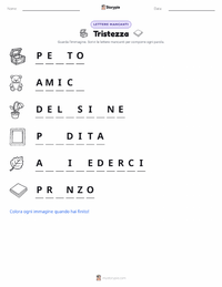 Anteprima della scheda stampabile di Tristezza