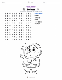 Sadness printable worksheet preview