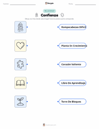 Hoja de trabajo imprimible de Confianza para niños