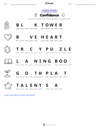 Confidence printable worksheet preview