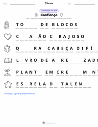 Prévia da folha de atividades imprimível Confiança
