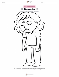 Página para colorear de Decepción para niños