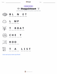 Disappointment printable worksheet preview
