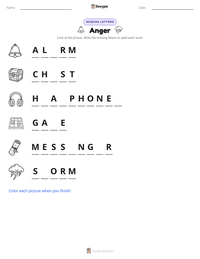 Anger printable worksheet preview