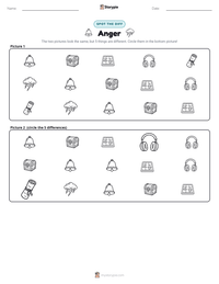 Anger printable worksheet preview