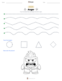 Anger printable worksheet preview