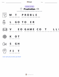 Frustration printable worksheet preview