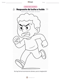 Vista previa de la hoja de trabajo imprimible de Respuesta de lucha o huida