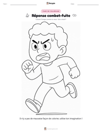 Aperçu de la feuille de travail imprimable Réponse combat-fuite