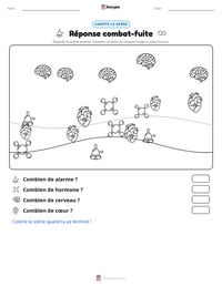 Aperçu de la feuille de travail imprimable Réponse combat-fuite