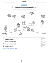 Vecht-of-vluchtreactie afdrukbare werkblad voorbeeld
