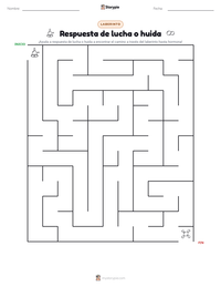 Vista previa de la hoja de trabajo imprimible de Respuesta de lucha o huida