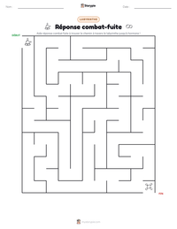Aperçu de la feuille de travail imprimable Réponse combat-fuite